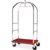 Carro Bagagem Hotel Cromado 99X59X189 Tapete Vermelho